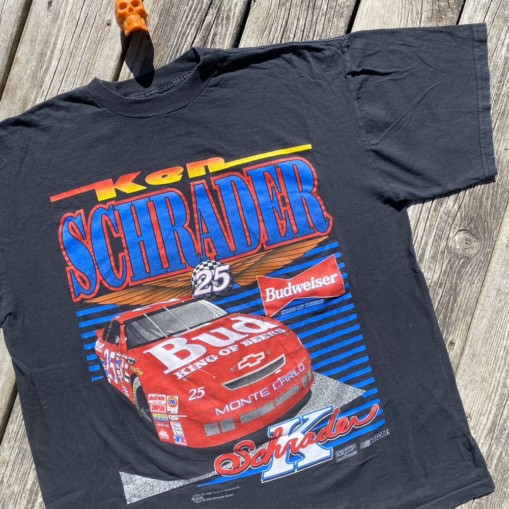90s Nascar Budweiser big print racing shirt sz XL